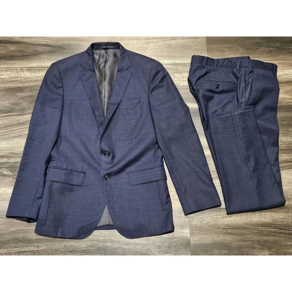 Hugo Boss Hutson5 / Gander3 Virgin Wool Guabello Trim Fit 2 Piece Suit Check
